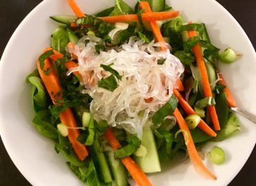 Rice Noodle Spinach Salad