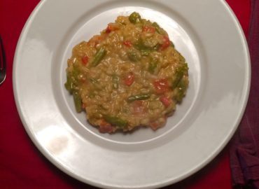 Redbridge, Asparagus, and Red Pepper Risotto